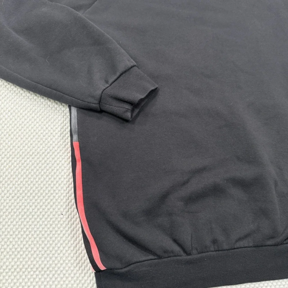 Adidas Tango Mens Large Black Gray Salmon Pink 3-Stripes Soccer Pullover Hoodie